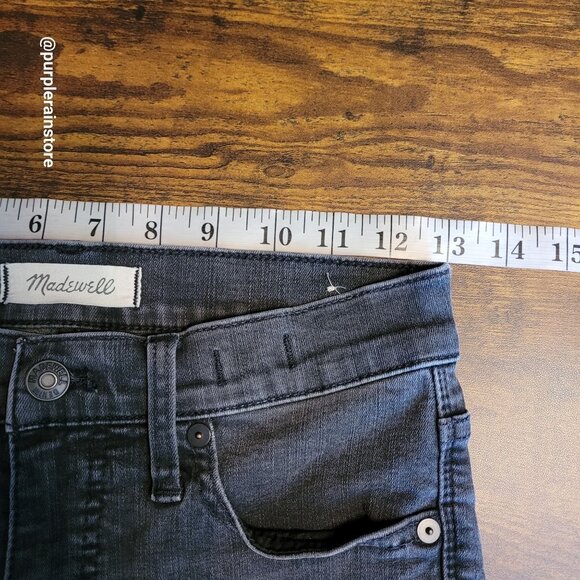 Madewell Jeans 26 Skinny 9" High Rise Black Sea Wash H2230 Tummy Control Stretch - Picture 9 of 14